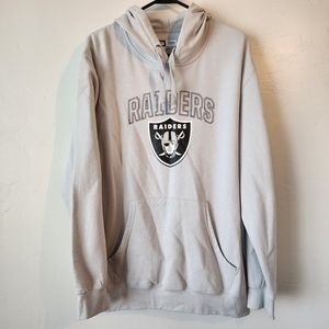 Mens Raiders hoodie Sweatshirt size Large light gray